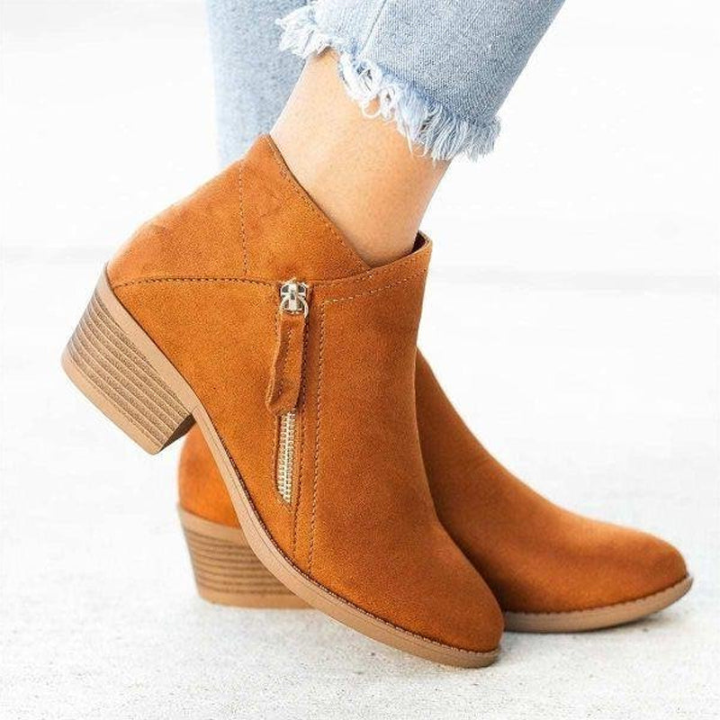 Chunky Heel enkellaarsjes met Zijrits voor Dames