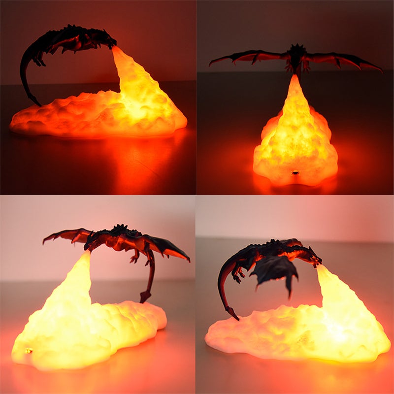 3D Vuurspuwende Draak Nachtlampje
