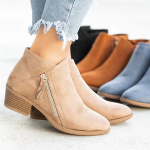 Chunky Heel enkellaarsjes met Zijrits voor Dames