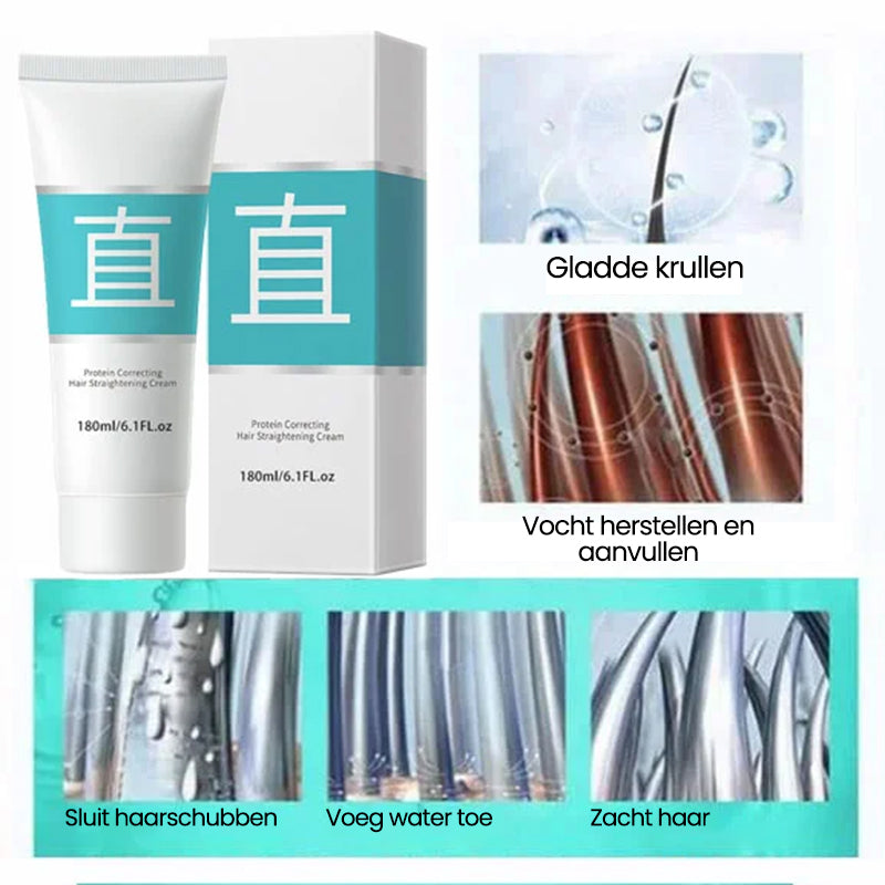Zijde- en glanscrème voor het ontkrullen van haar