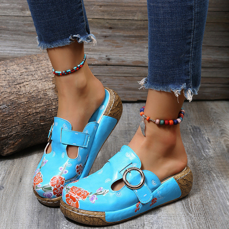 Zomerpantoffels met print voor dames