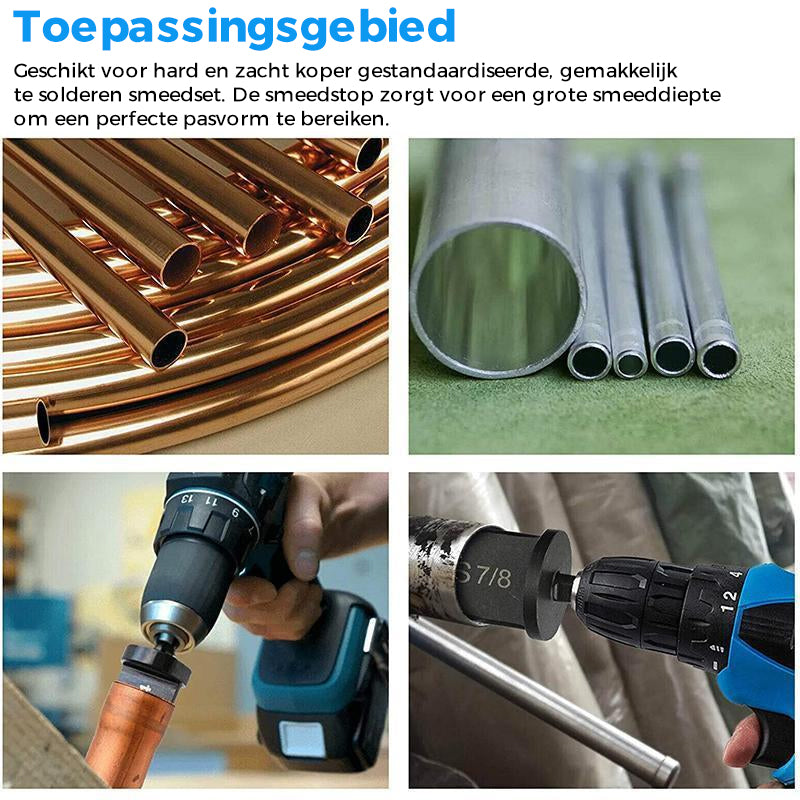 Boorset met smeed gereedschap