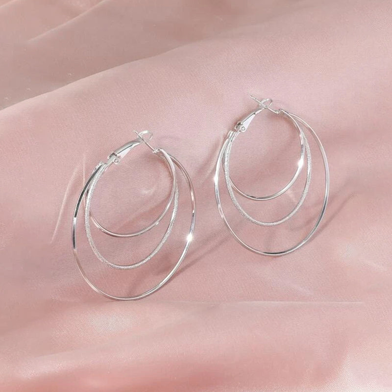 Oorringen met drievoudige ring