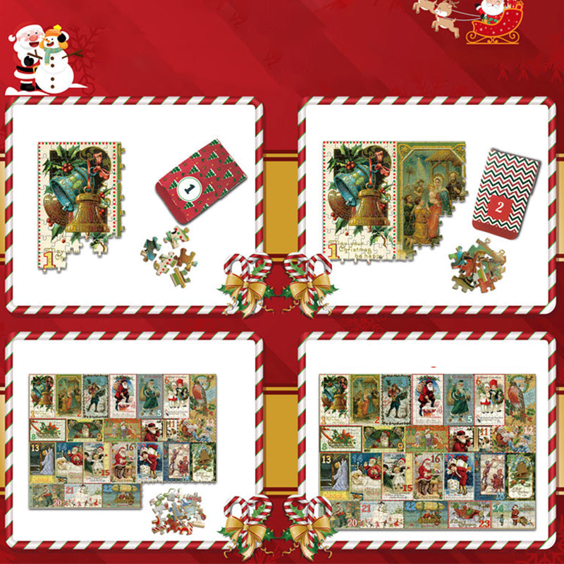 Kerstkaarten Adventskalender Legpuzzel 1000 stukjes