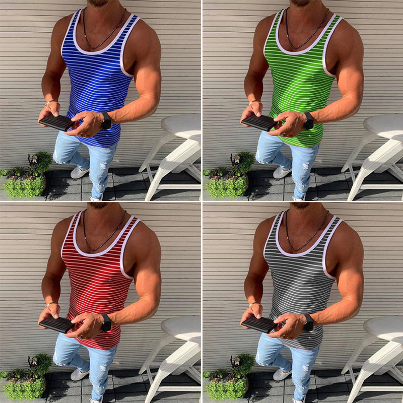 Gestreepte casual tanktop voor heren