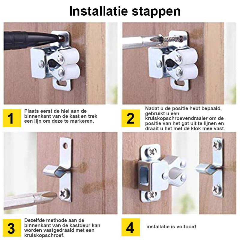 Klassieke kastdeur roestvrijstalen drukknopen