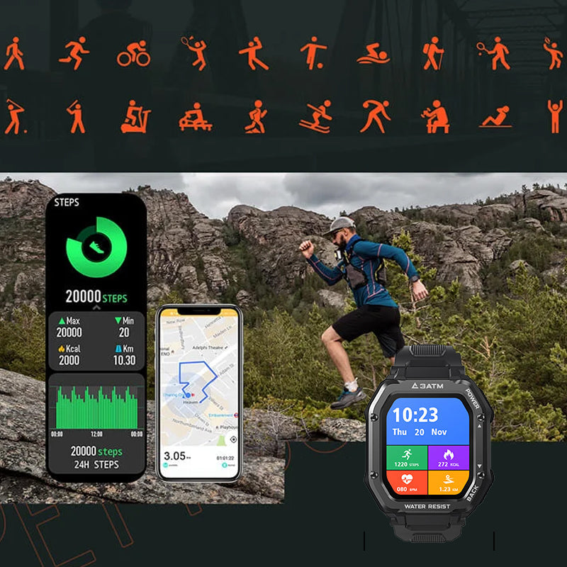 Outdoor waterdicht anti-collision Slim Horloge