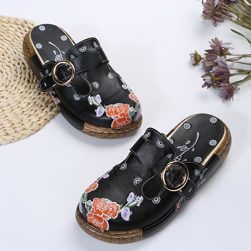 Zomerpantoffels met print voor dames