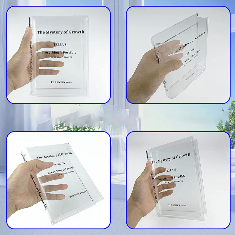 Boekvorm acryl vaas