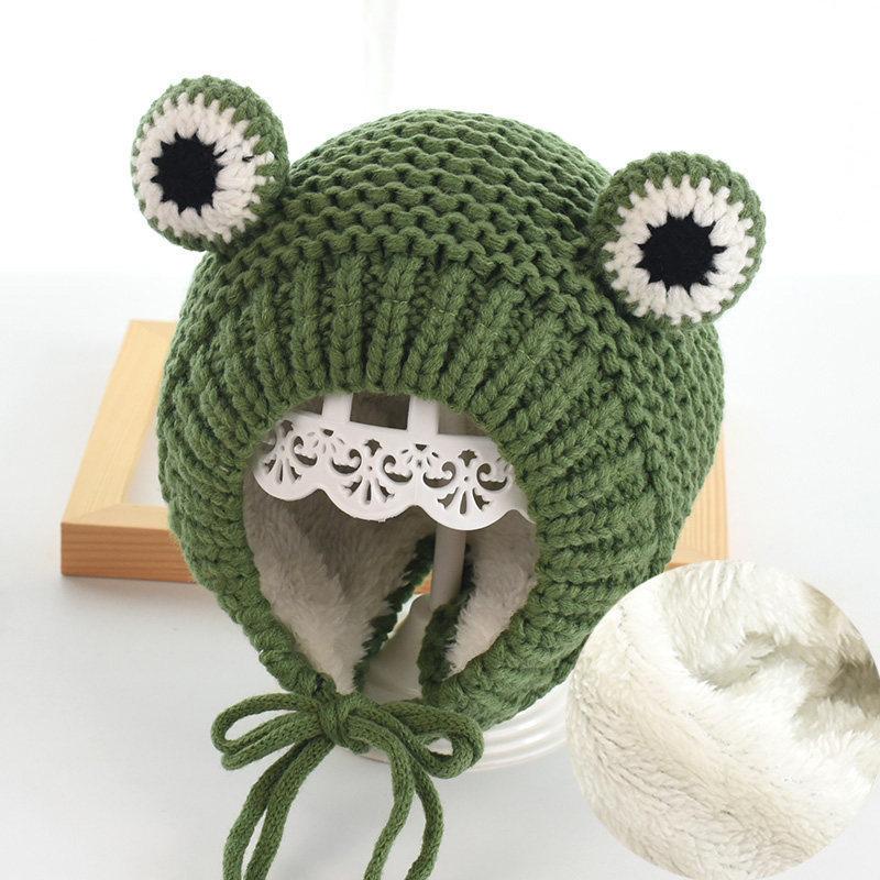Leuke Frog Cartoon Winter Kids gebreide muts muts