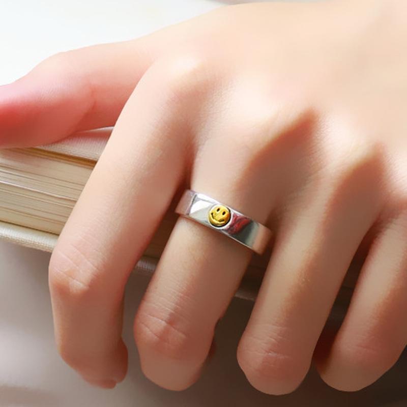 Glimlachend gezicht open ring