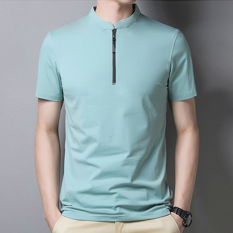 T-shirt met rits en kraag voor heren