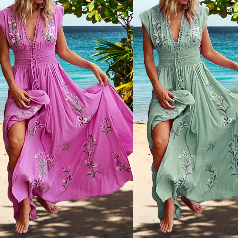 Sexy Franse strandjurk met V-hals