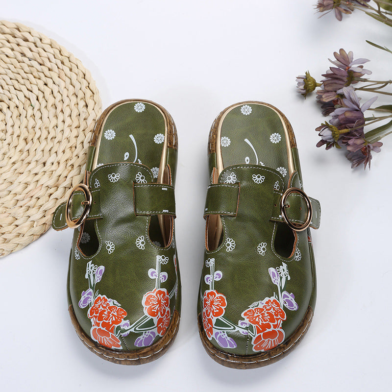 Zomerpantoffels met print voor dames