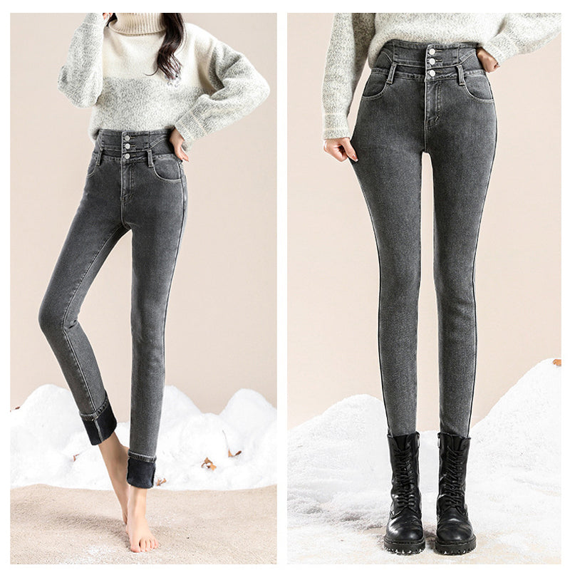 Fleece hoge stretch jeans