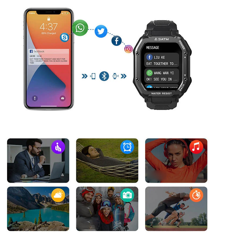 Outdoor waterdicht anti-collision Slim Horloge