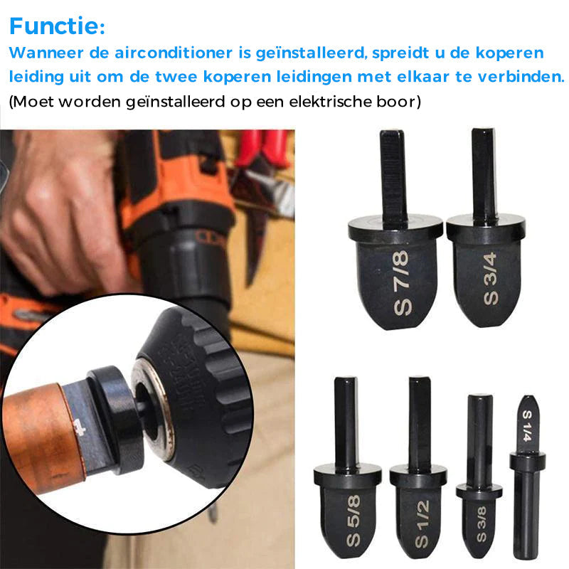 Boorset met smeed gereedschap