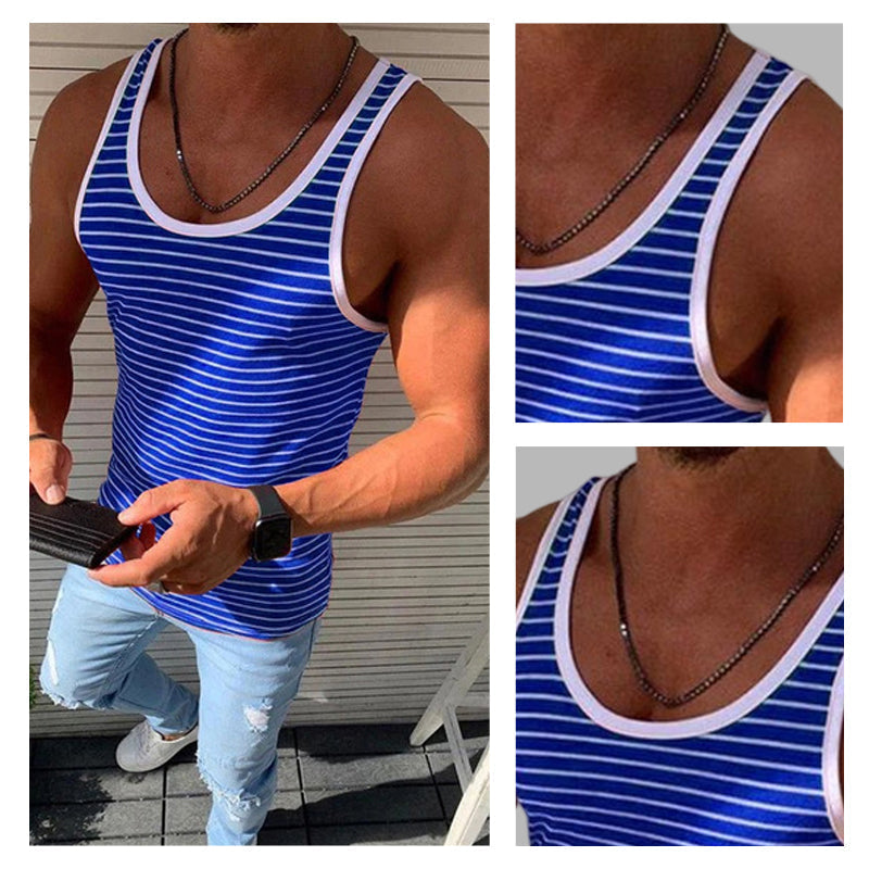 Gestreepte casual tanktop voor heren