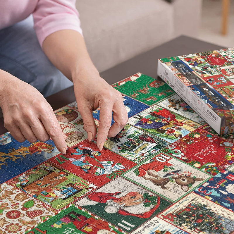 Kerstkaarten Adventskalender Legpuzzel 1000 stukjes