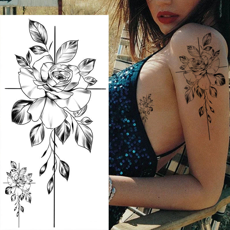 Schets bloem tattoo stickers