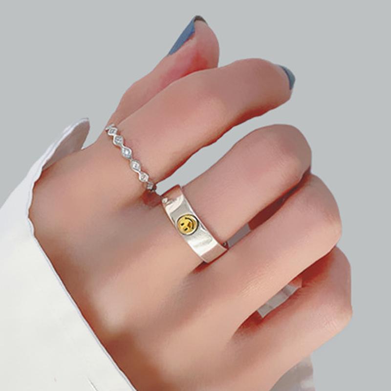 Glimlachend gezicht open ring