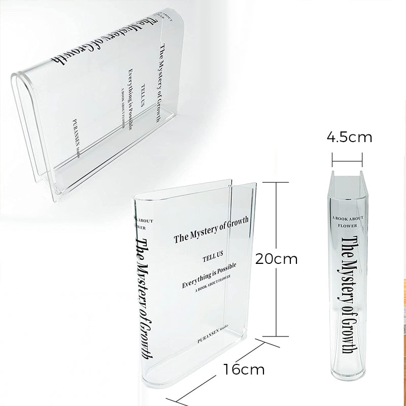 Boekvorm acryl vaas