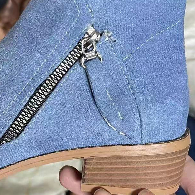 Chunky Heel enkellaarsjes met Zijrits voor Dames