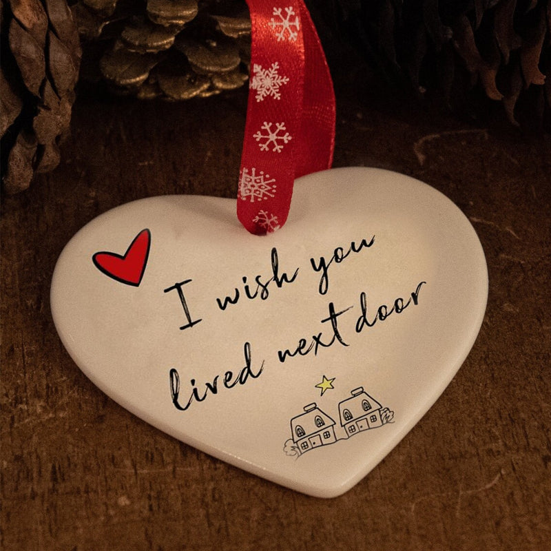 Keramisch hart hangend ornament