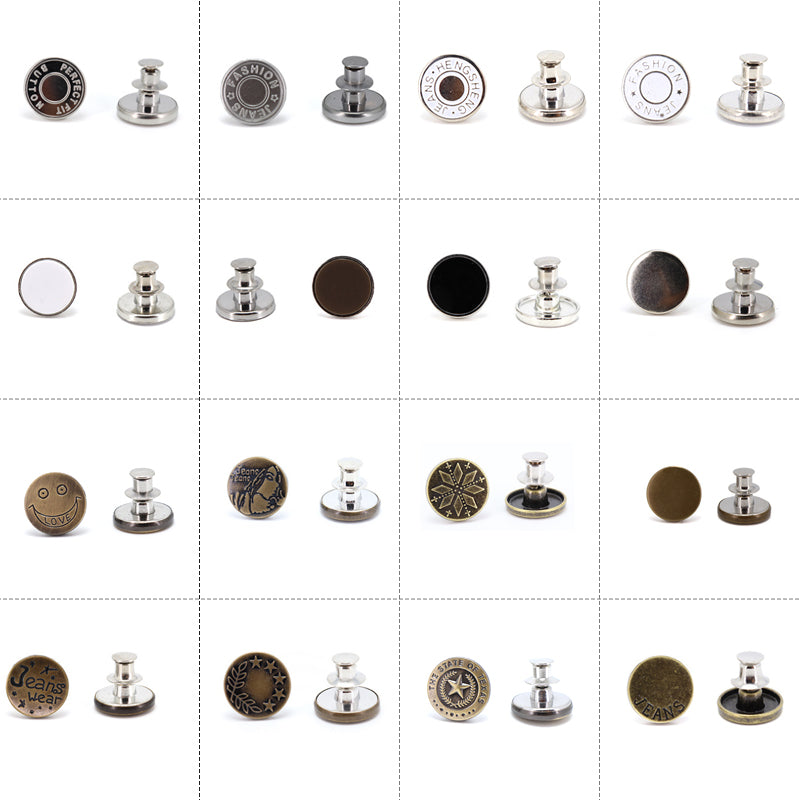 Afneembare metalen knopen (16 stuks)