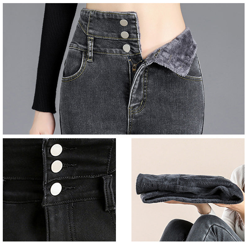 Fleece hoge stretch jeans