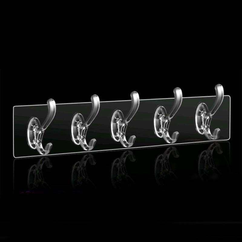 Transparent adhesive 5 hooks