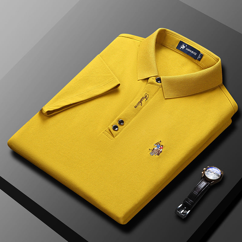 Effen kleur heren poloshirt met zakelijke revers