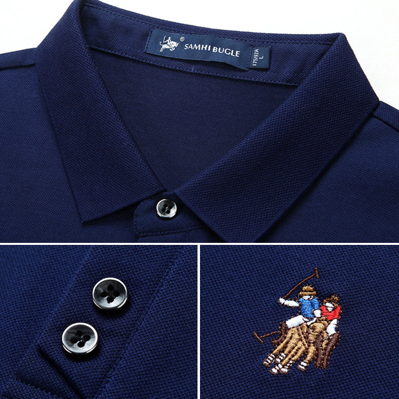 Effen kleur heren poloshirt met zakelijke revers