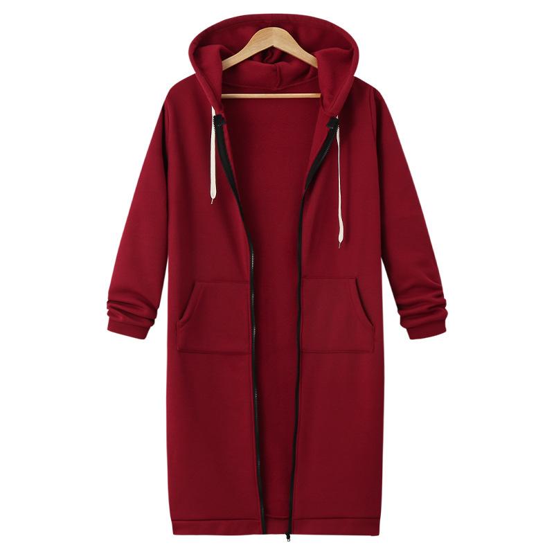 Vrijetijds lange hoodie met ritssluiting