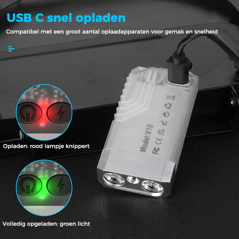 Kleine krachtige EDC-zaklamp met rood UV-blauw licht