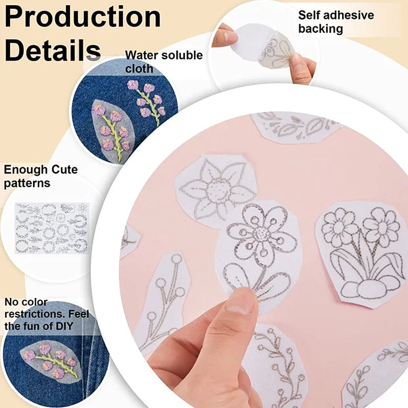 Geborduurde papierset