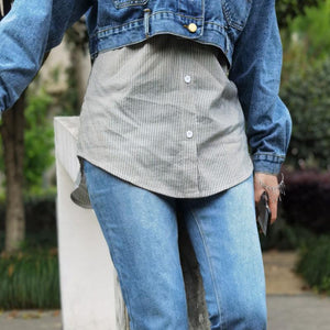 Dames hoge taille nep top lagere sweep