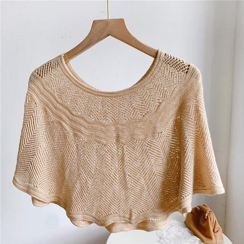 Gebreide zon werende ijszijden sjaal