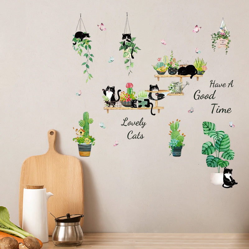 Groene plant 3D zelfklevende muursticker