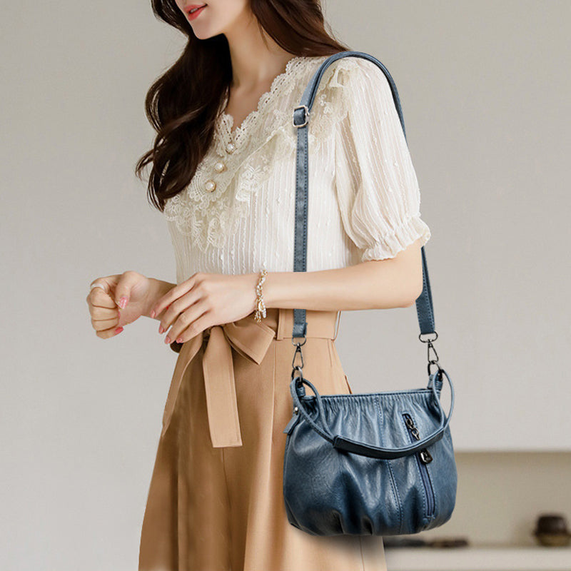 Schoudertas voor dames met retro textuur