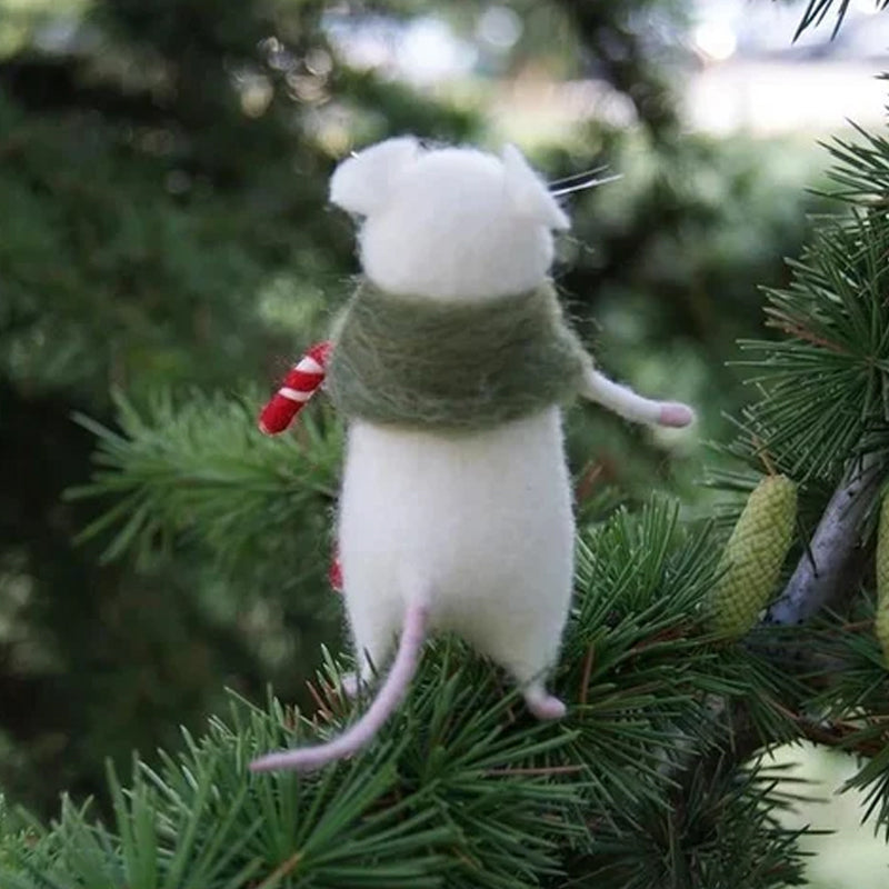 Vilten muis- en pompoenornament