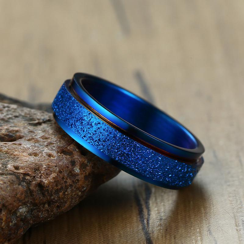 Gezandstraalde Draaiende Fidget Ring