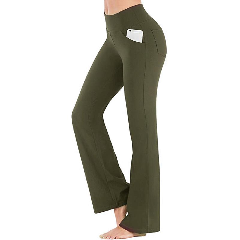 Yoga broeken met hoge taille en uitlopende pijpen voor dames