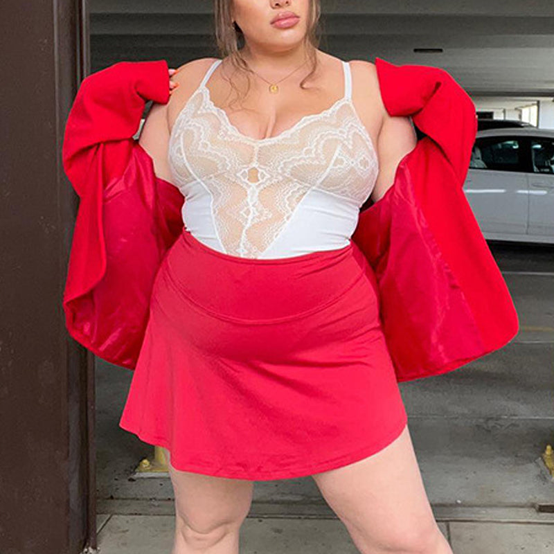 Sexy kanten bodysuit met diepe V-hals