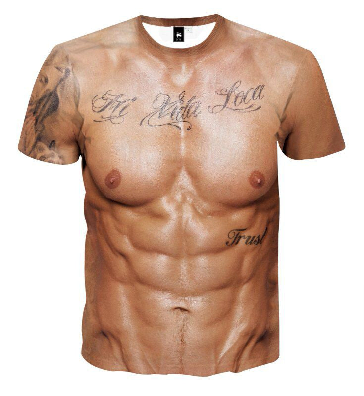 T-shirt met spiertattoo