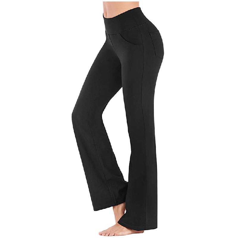 Yoga broeken met hoge taille en uitlopende pijpen voor dames