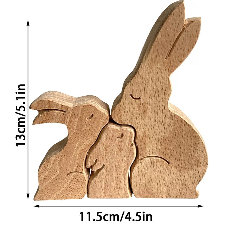 Dieren knuffelen decoratie gemaakt van hout