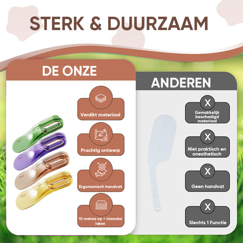 Handig hulpmiddel voor het optillen van matrassen