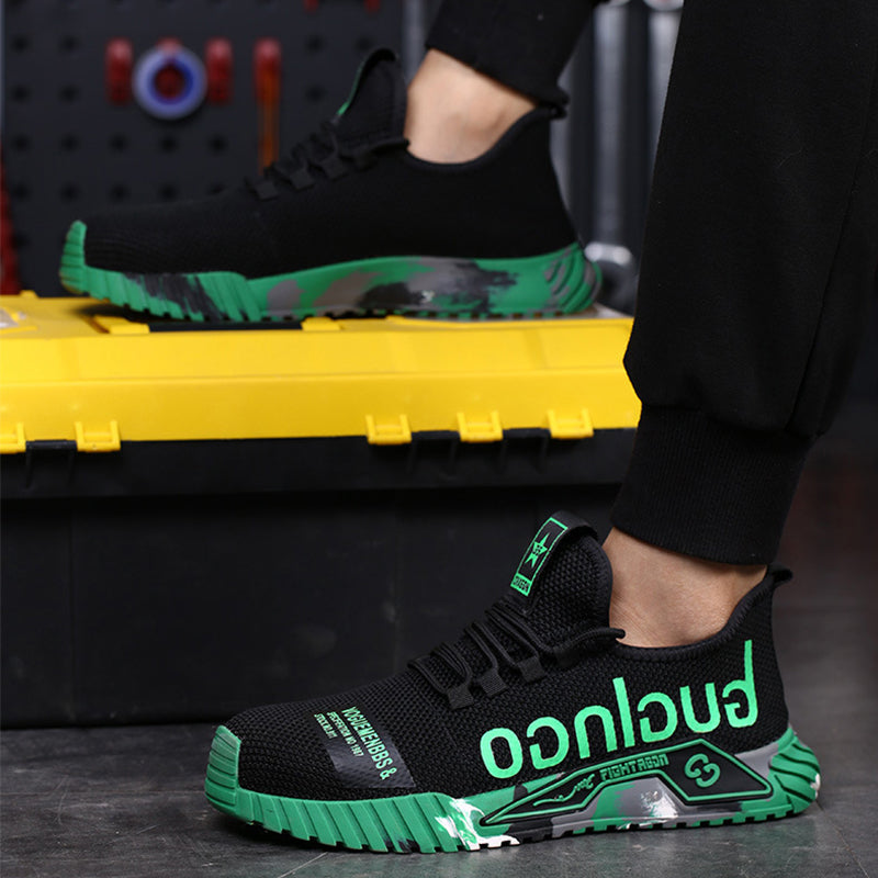 Ademende lichtgewicht sneakers met stalen neus