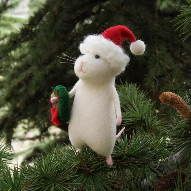 Vilten muis- en pompoenornament
